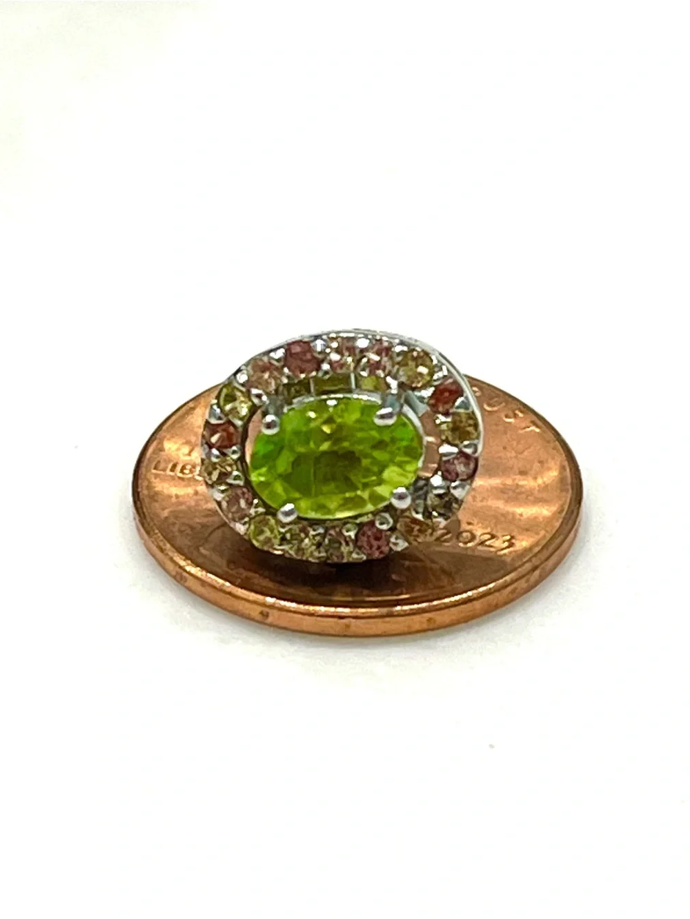 Sapphire 1.5ct Peridot 14KGP Earrings - Picture 6 of 6